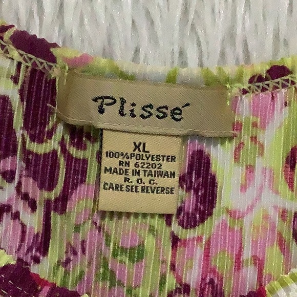 Plisse women’s floral accordion sleeveless summer blouse top size xl - Picture 3 of 4
